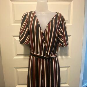 Striped V-Neck Wrap Romper